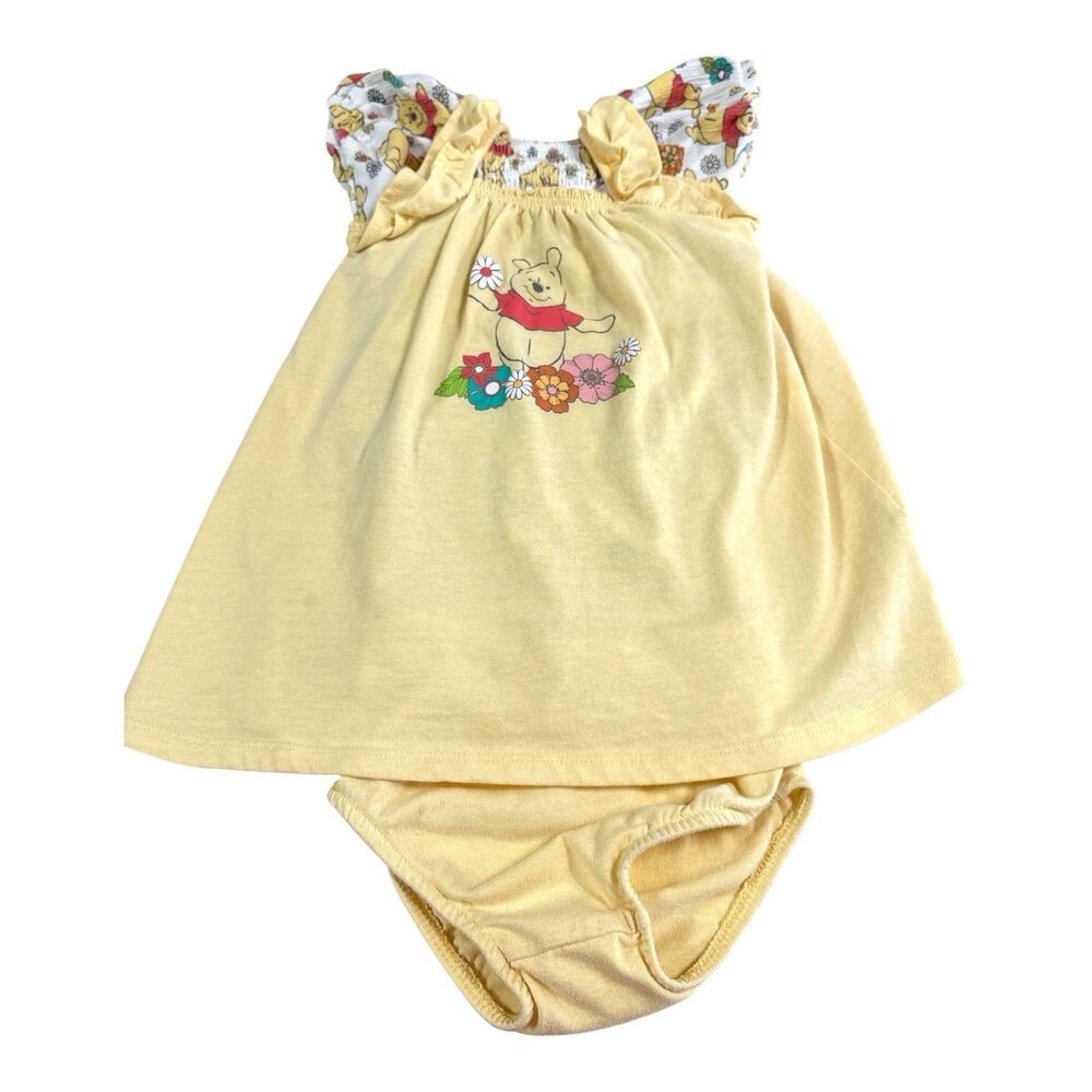 Disney Baby Winnie the Pooh Sundress, Romper & Diaper Cover Set 18 Months